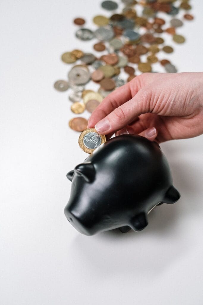 RD Calculator - Recurring Deposit monthly savings piggy bank with coins