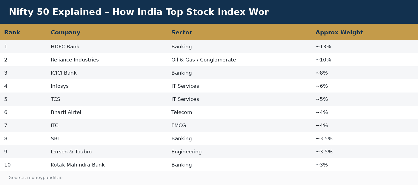 Nifty 50 Explained – How India Top Stock Index Wor