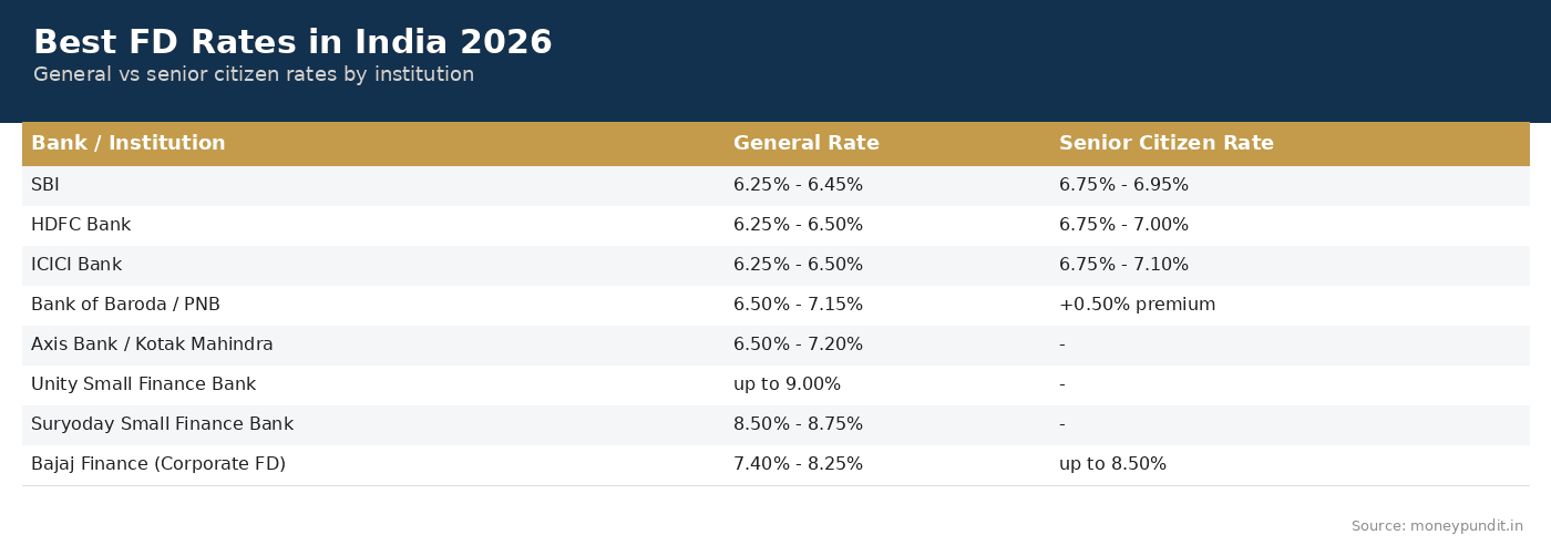 Best FD Rates in India 2026