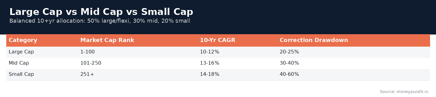 Large Cap vs Mid Cap vs Small Cap