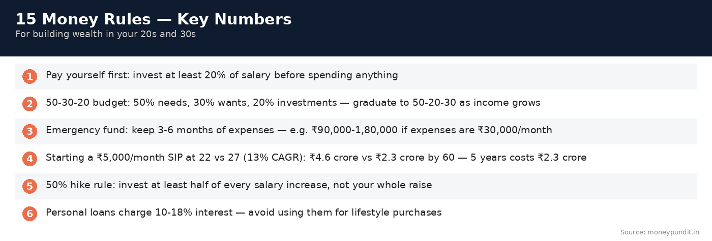 Money management: 15 Money Rules Key Numbers