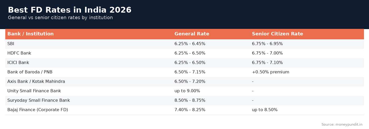 Best FD Rates in India 2026