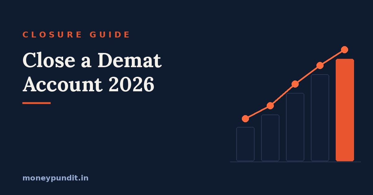 How to close a demat account in India: navy cover graphic